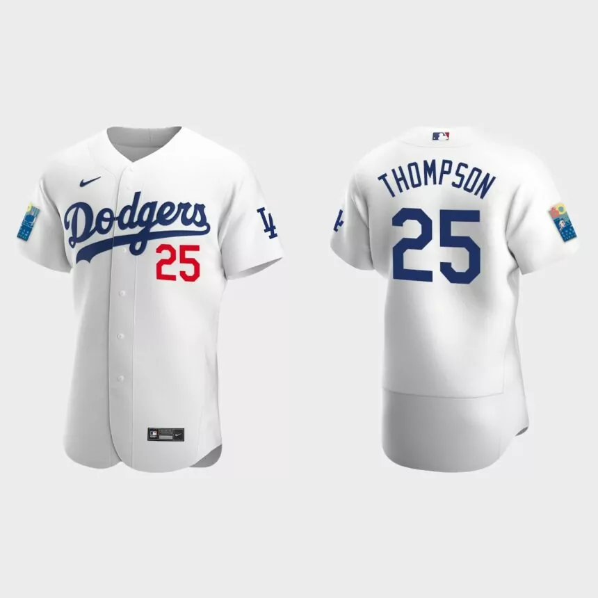 Trayce Thompson Los Angeles Dodgers 2022 Dodger Stadium 60th Anniversary Authentic Jersey – White