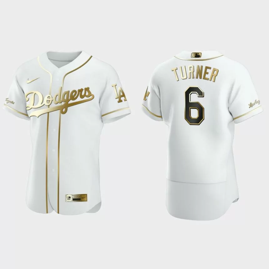 Trea Turner Los Angeles Dodgers 2021 Golden Edition Authentic 2021 Trade Jersey – White