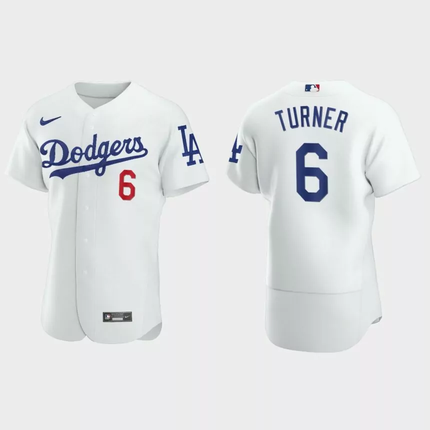 Trea Turner Los Angeles Dodgers 2021 Home Authentic 2021 Trade Jersey – White