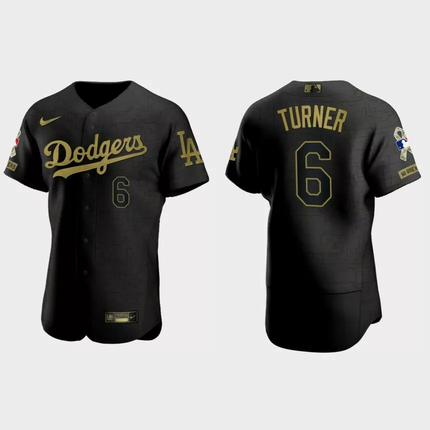 Trea Turner Los Angeles Dodgers 2021 Salute to Service Jersey – All Black