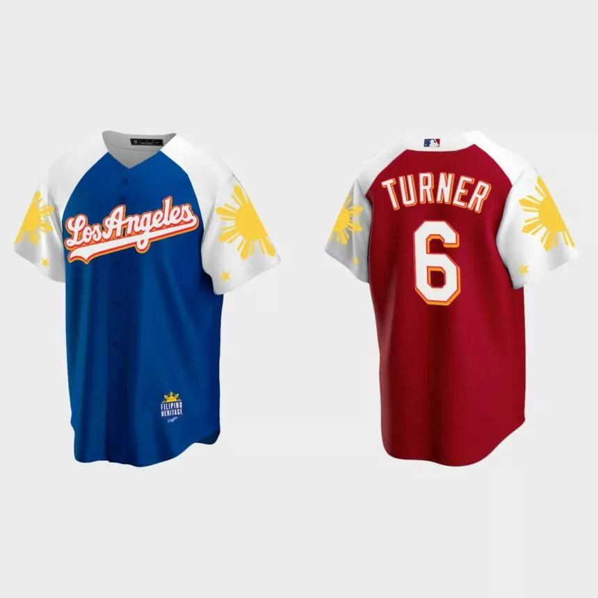 Trea Turner Los Angeles Dodgers 2022 Filipino Heritage Night Jersey – Royal Red