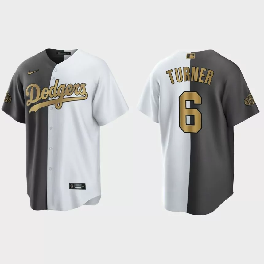 Trea Turner Los Angeles Dodgers 2022 MLB All-Star Game Split Jersey – White Charcoal