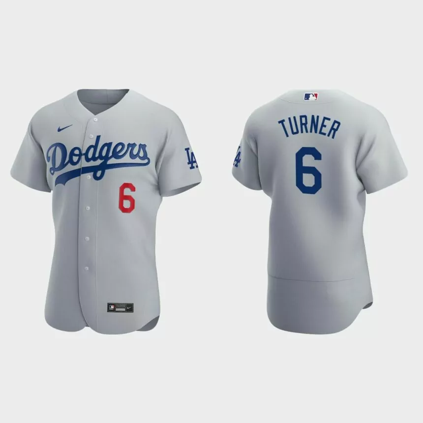 Trea Turner Los Angeles Dodgers Authentic Alternate Jersey – Gray