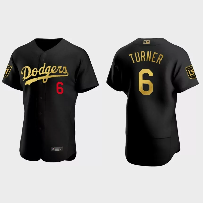 Trea Turner Los Angeles Dodgers LAFC Night Authentic Jersey – Black