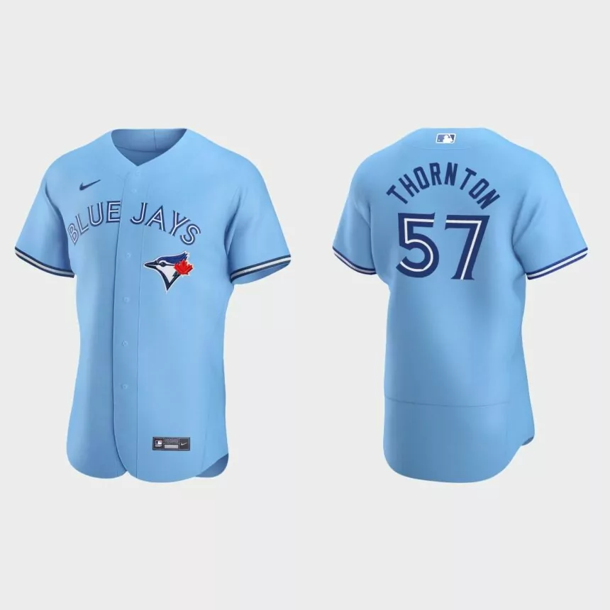 Trent Thornton #57 Toronto Blue Jays Authentic Alternate Jersey – Powder Blue