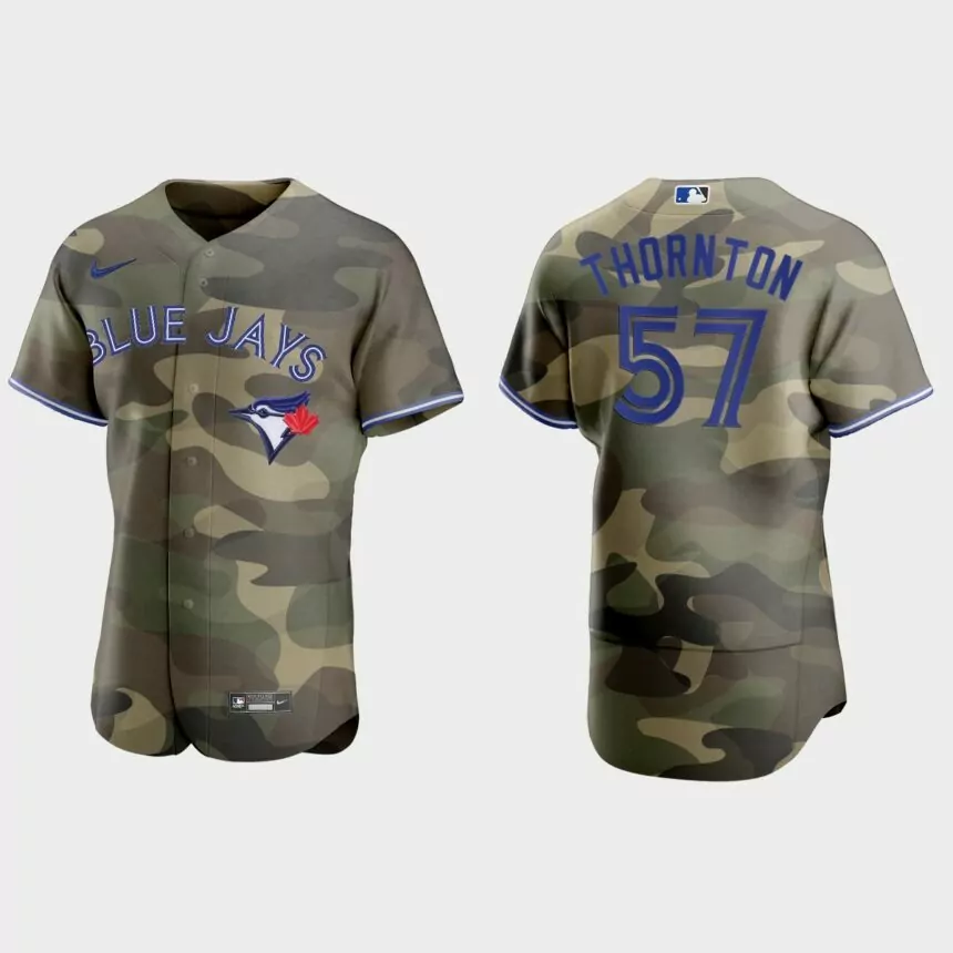 Trent Thornton Toronto Blue Jays 2021 National Armed Forces Day Authentic Jersey – Camo