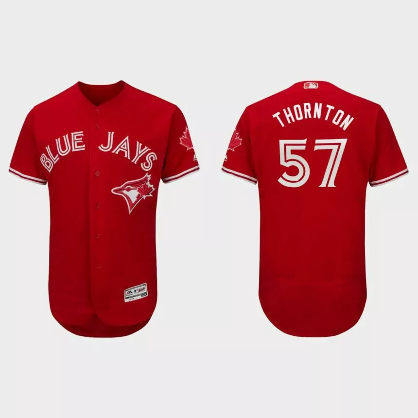 Trent Thornton Toronto Blue Jays Canada Day Flex Base Jersey – Scarlet