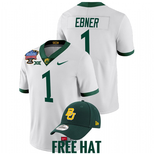 Trestan Ebner Baylor Bears White 2022 Sugar Bowl College Football Playoff Jersey
