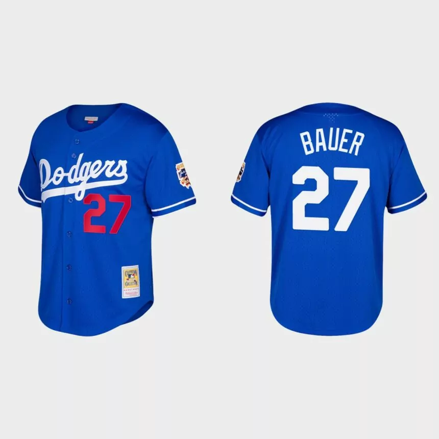 Trevor Bauer Los Angeles Dodgers Cooperstown Collection Mesh Batting Practice Jersey – Royal