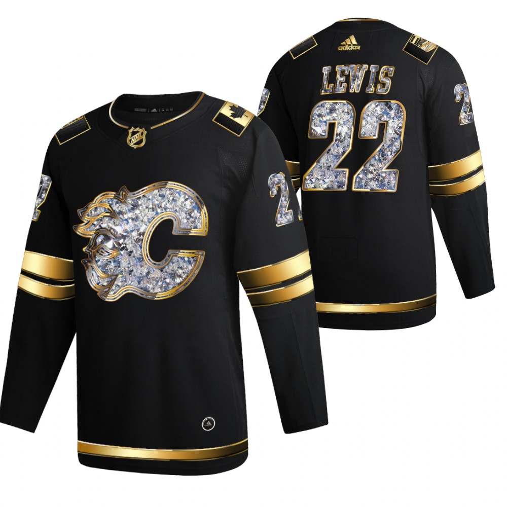 Trevor Lewis Flames 2022 Stanley Cup Playoffs Black Diamond Edition Authentic Jersey