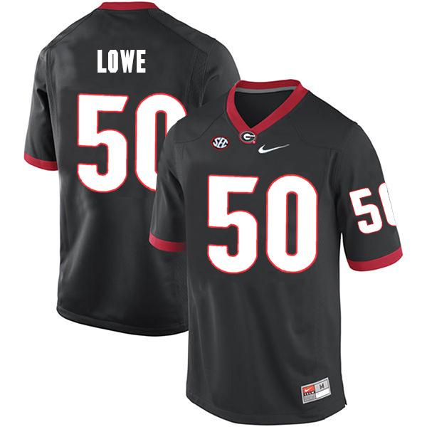 Trevor Lowe Georgia Bulldogs Men's Jersey - #50 NCAA Black Limited Home