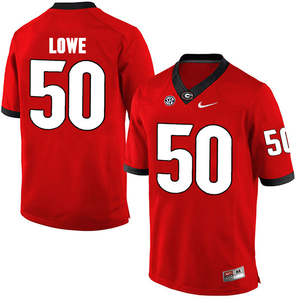 Trevor Lowe Georgia Bulldogs Men's Jersey - #50 NCAA Red Limited Home