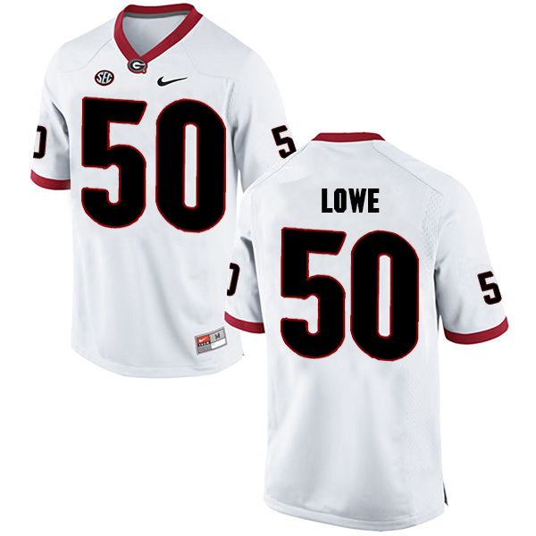 Trevor Lowe Georgia Bulldogs Men's Jersey - #50 NCAA White Limited Away