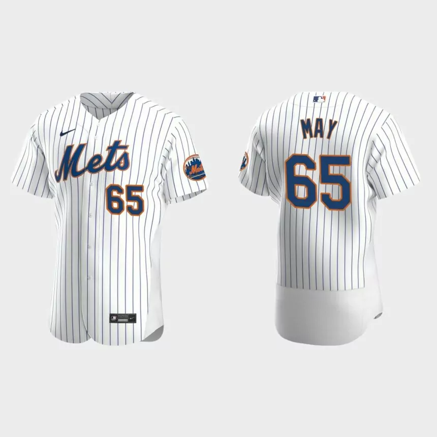 Trevor May #65 New York Mets Authentic Home Jersey – White