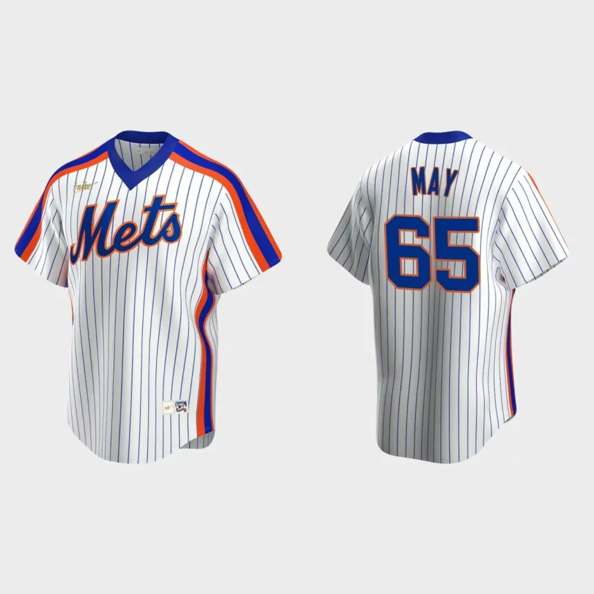 Trevor May #65 New York Mets Cooperstown Collection Home Jersey – White