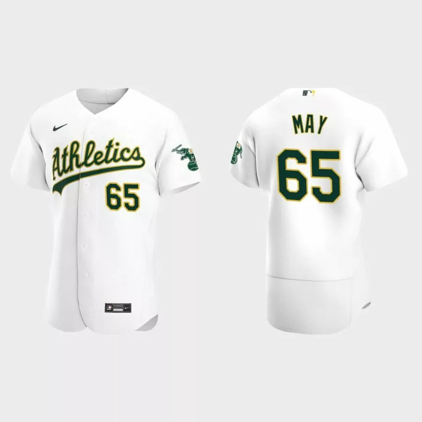 Trevor May Oakland Athletics Authentic Home Jersey – White