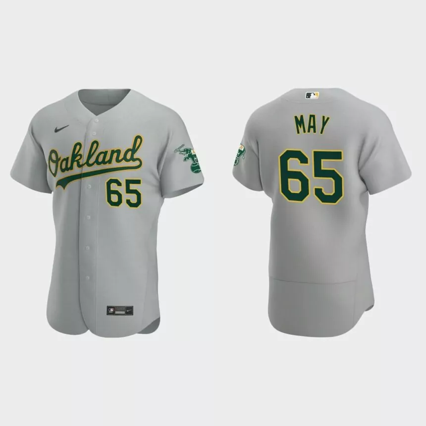 Trevor May Oakland Athletics Authentic Road Jersey – Gray