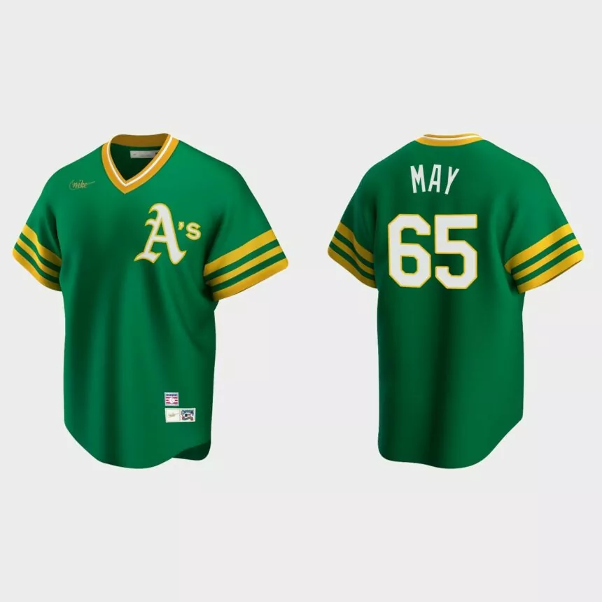 Trevor May Oakland Athletics Cooperstown Collection Road Jersey – Kelly Green