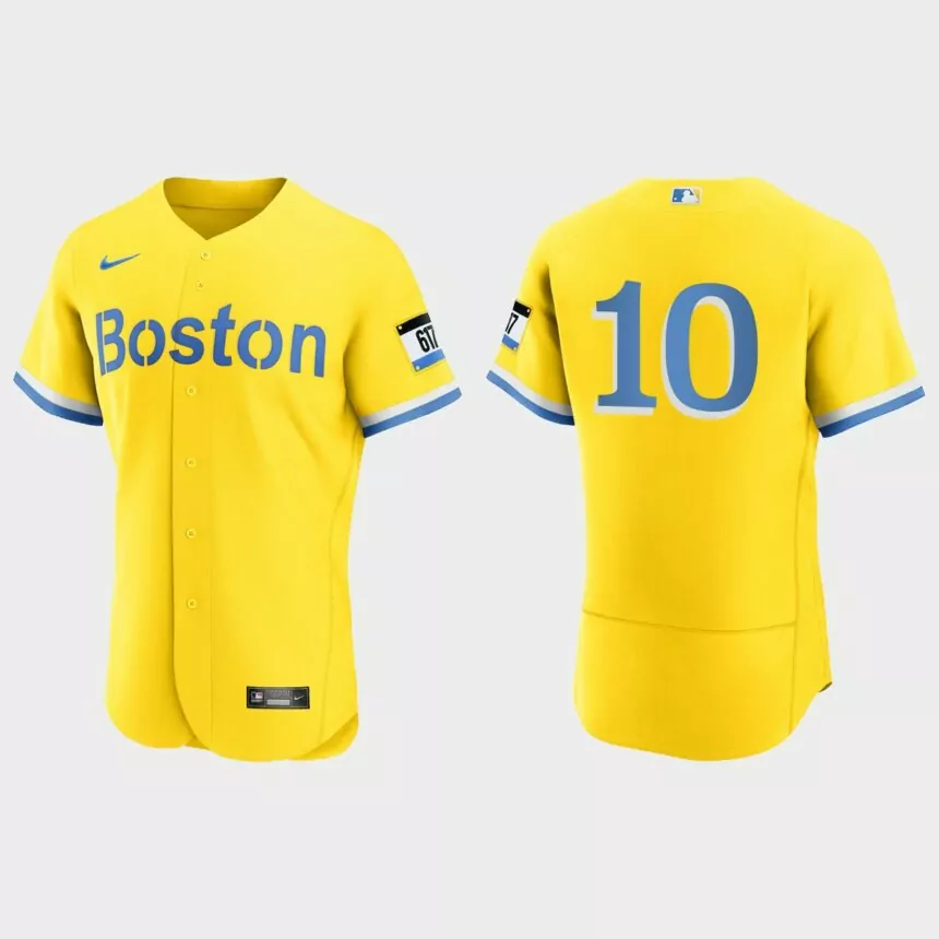 Trevor Story Boston Red Sox 2021 City Connect Authentic Jersey – Gold Light Blue