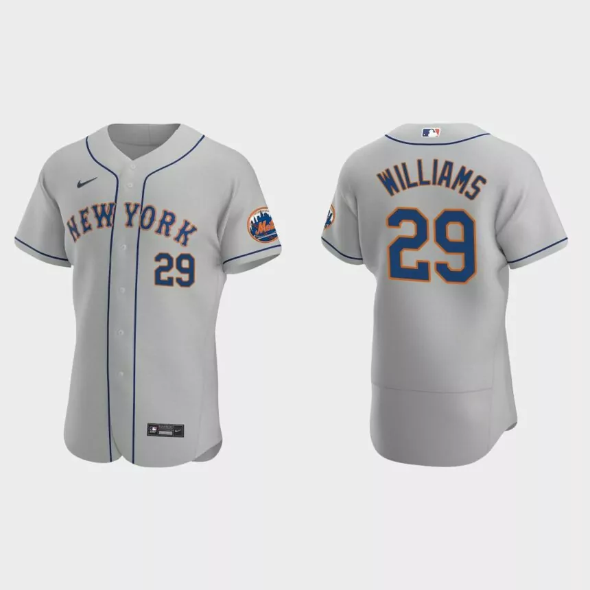 Trevor Williams New York Mets Authentic Road Jersey – Gray
