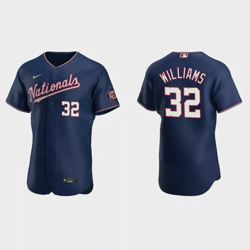 Trevor Williams Washington Nationals Authentic Alternate Jersey – Navy