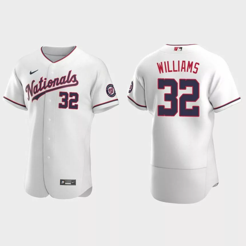 Trevor Williams Washington Nationals Authentic Jersey – White