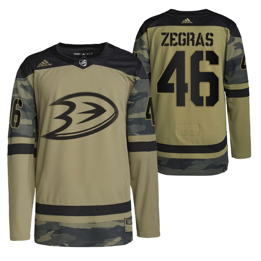 Trevor Zegras Ducks Military Appreciation Jersey Camo Authentic Practice
