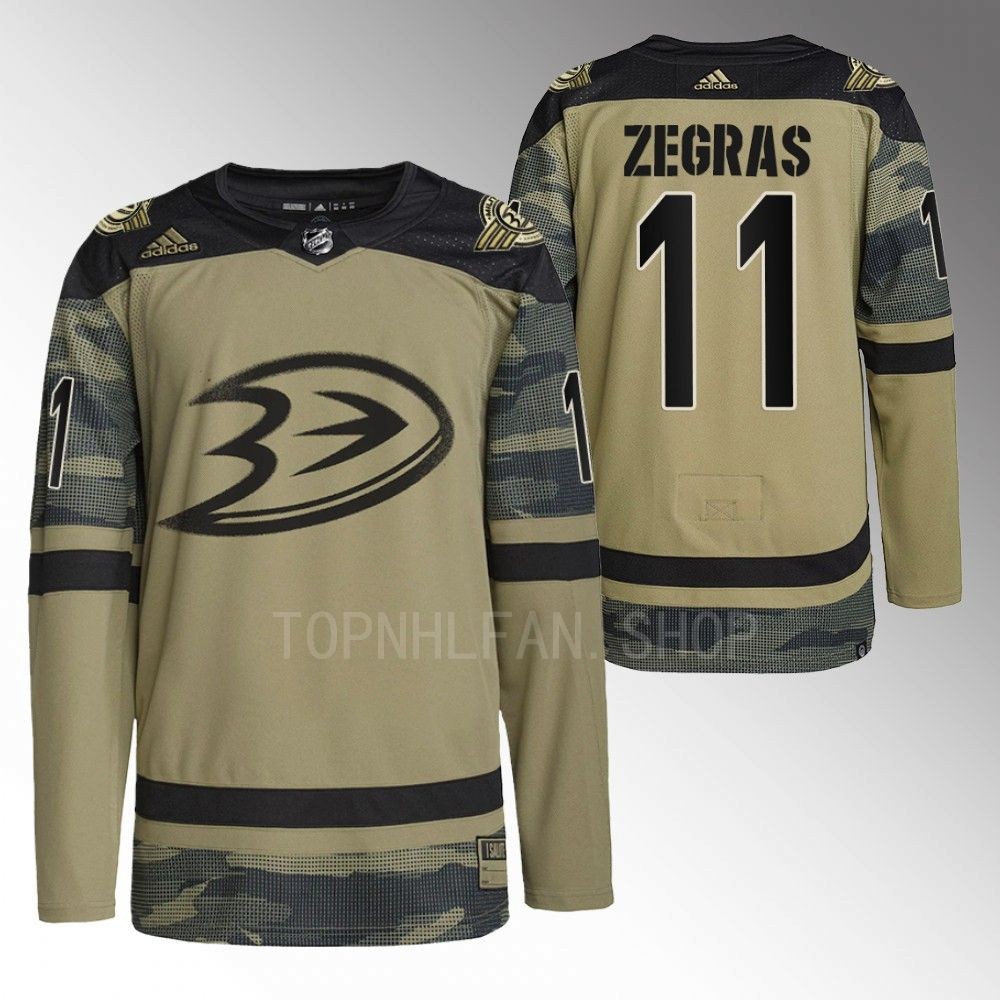 Trevor Zegras Ducks Military Appreciation Night Jersey Camo Warmup