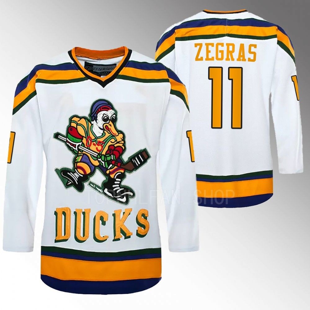 Trevor Zegras Ducks The Mighty Ducks Jersey White ice Hockey
