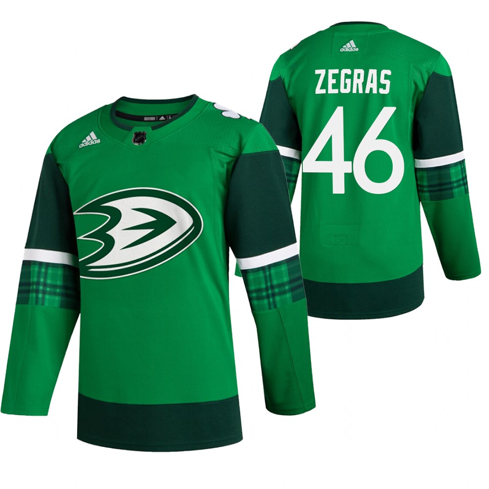 Trevor Zegras St. Patricks Day Ducks Green #46 Jersey