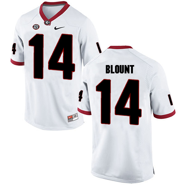 Trey Blount Georgia Bulldogs Men's Jersey - #14 NCAA White Limited Away