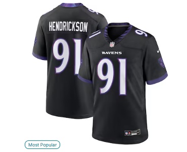 Trey Hendrickson Baltimore Ravens Nike Alternate Game Jersey - Black