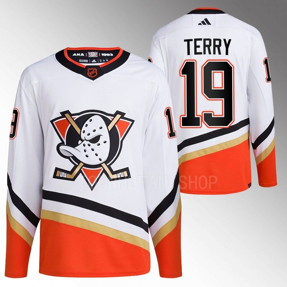 Troy Terry Anaheim Ducks Reverse Retro 2.0 Authentic Primegreen White 2022 Jersey