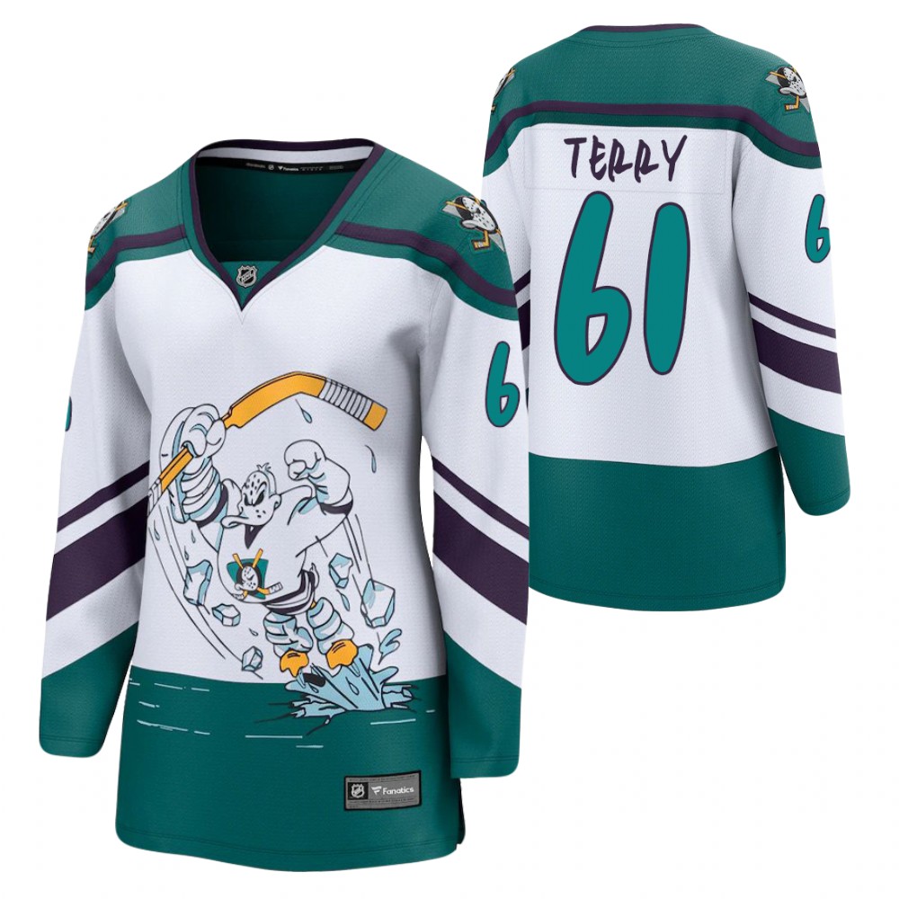 Troy Terry Anaheim Ducks Reverse Retro White Women Jersey