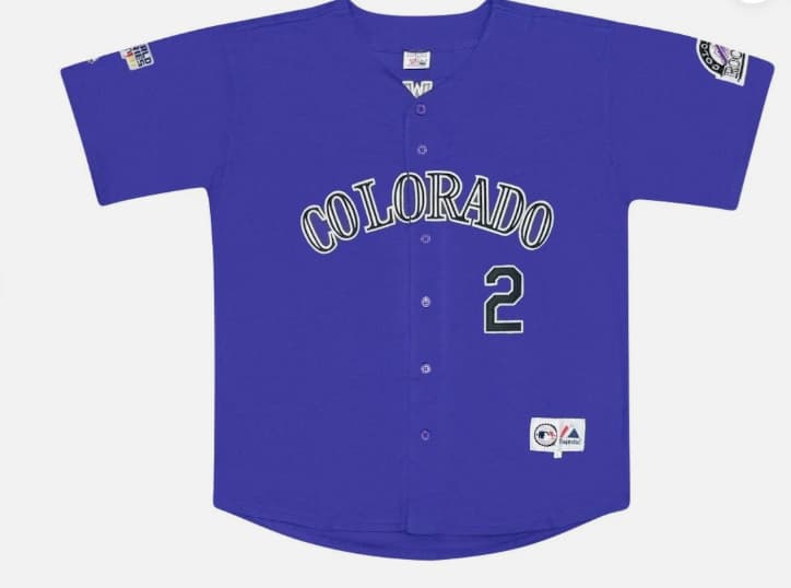 Troy Tulowitzki 2007 Colorado Rockies World Series Purple Jersey Men’s Large