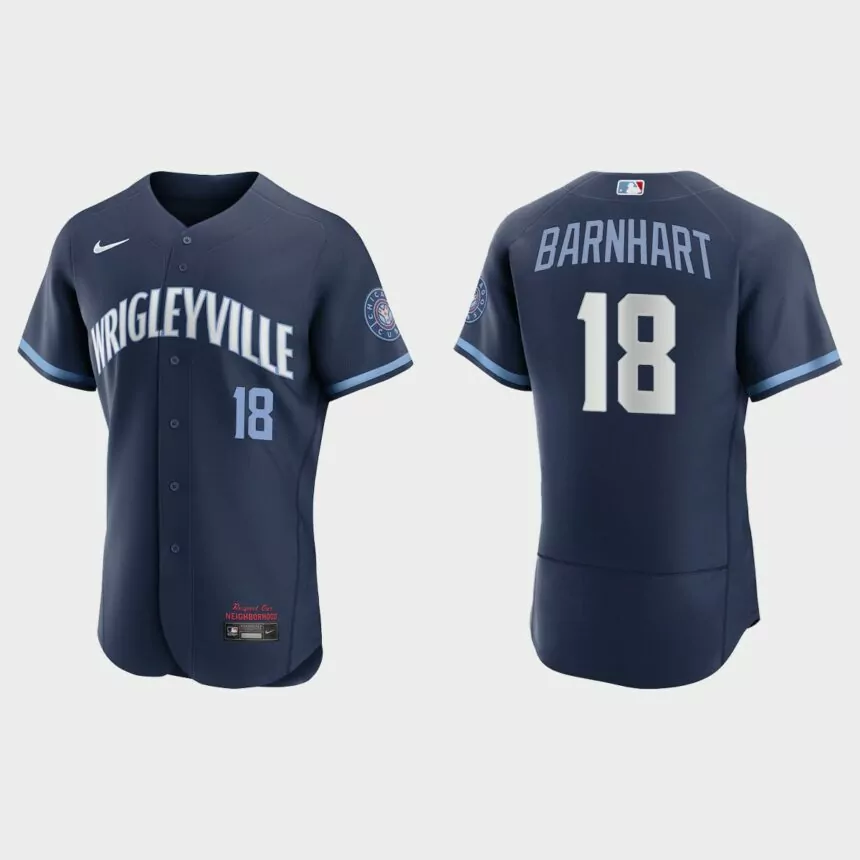 Tucker Barnhart Chicago Cubs City Connect Authentic Jersey – Navy