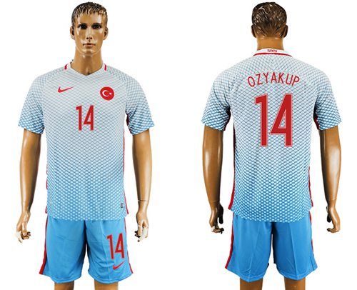 Turkey #14 Ozyakup Away Soccer Country Jersey