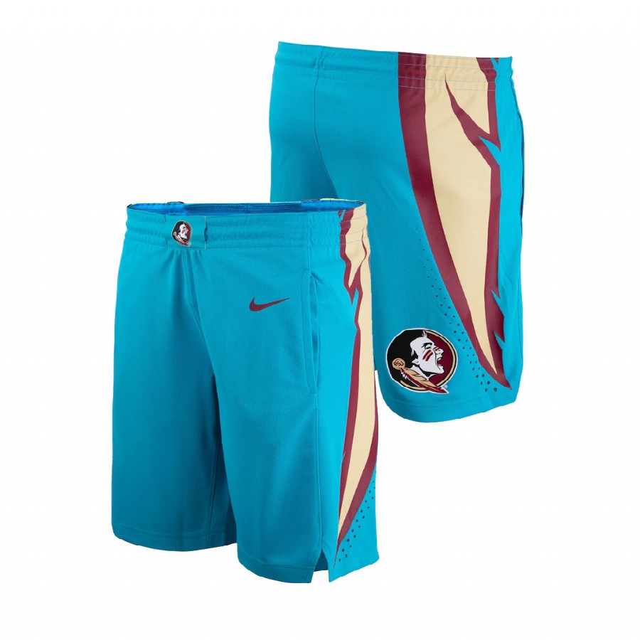 Turquoise Men's Florida State Seminoles Replica Basketball Shorts