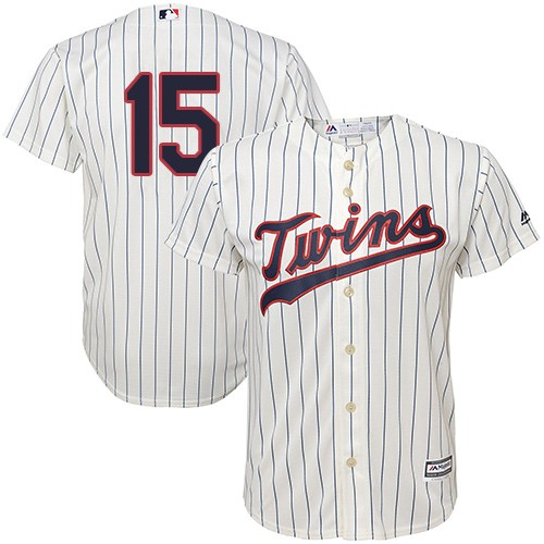 Twins #15 Glen Perkins Cream Strip Cool Base Stitched Youth MLB Jersey