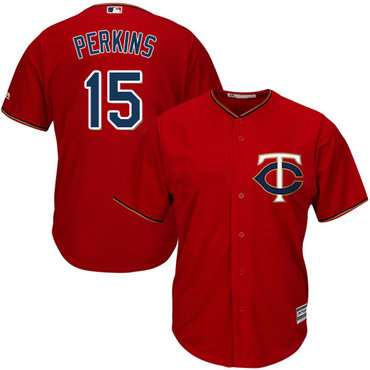 Twins #15 Glen Perkins Red Cool Base Stitched Youth MLB Jersey