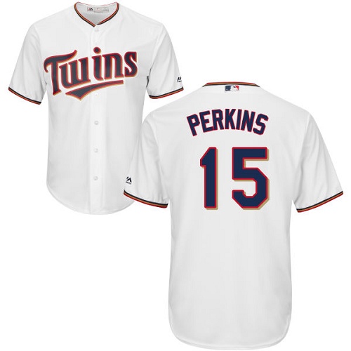 Twins #15 Glen Perkins White Cool Base Stitched Youth MLB Jersey