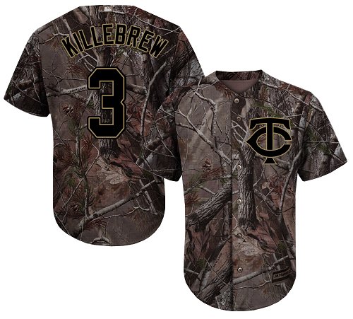 Twins #3 Harmon Killebrew Camo Realtree Collection Cool Base Stitched Baseball Jersey