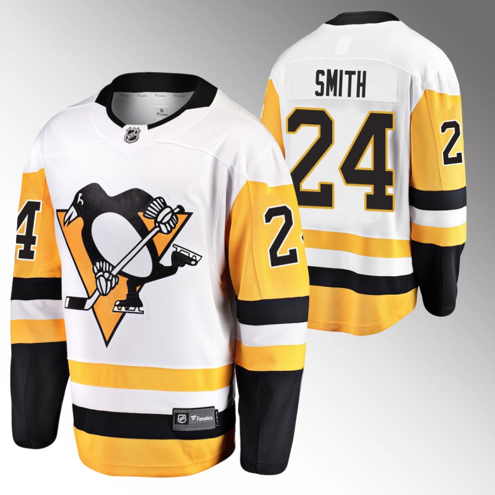 Ty Smith Jersey Pittsburgh Penguins Away White 2022 Breakaway Player