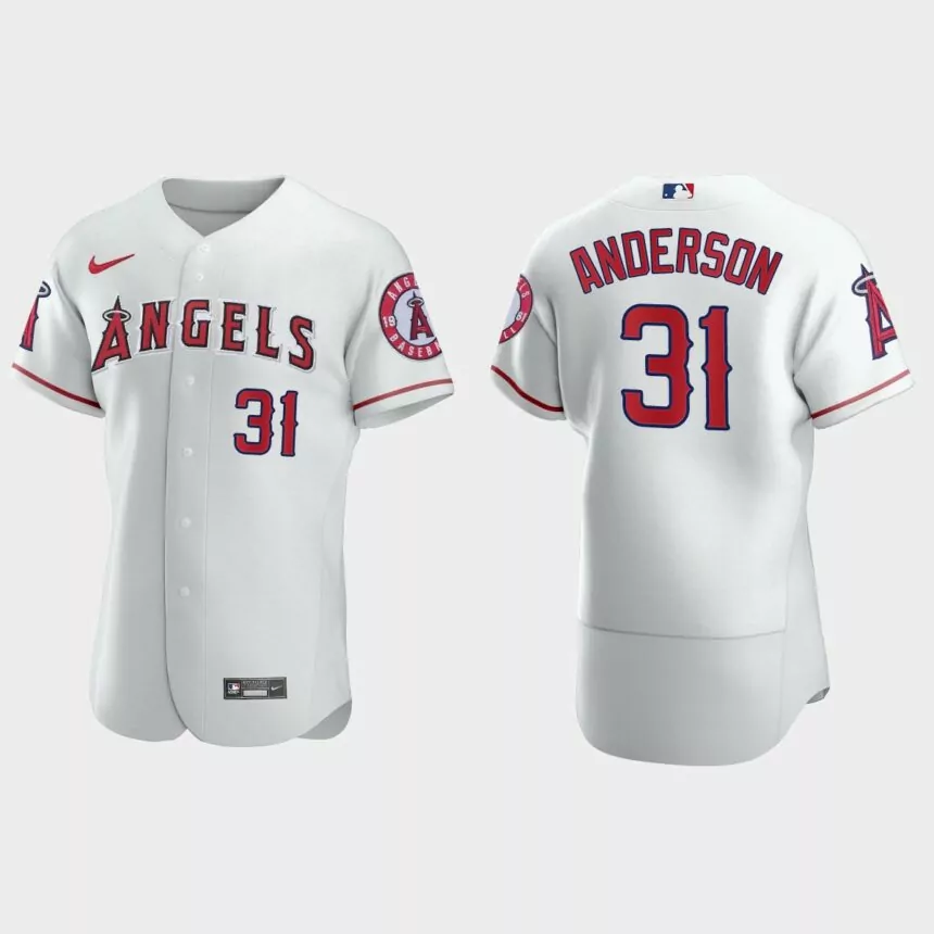 Tyler Anderson Los Angeles Angels Authentic Home Jersey – White