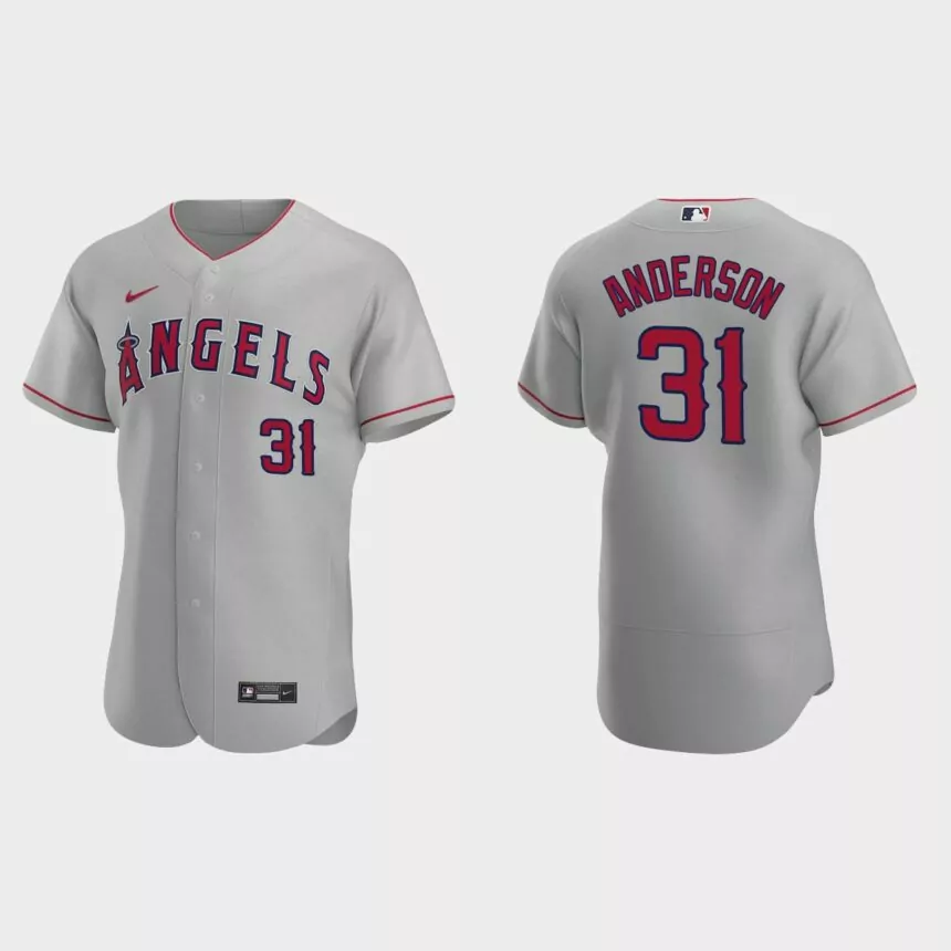 Tyler Anderson Los Angeles Angels Authentic Road Jersey – Gray