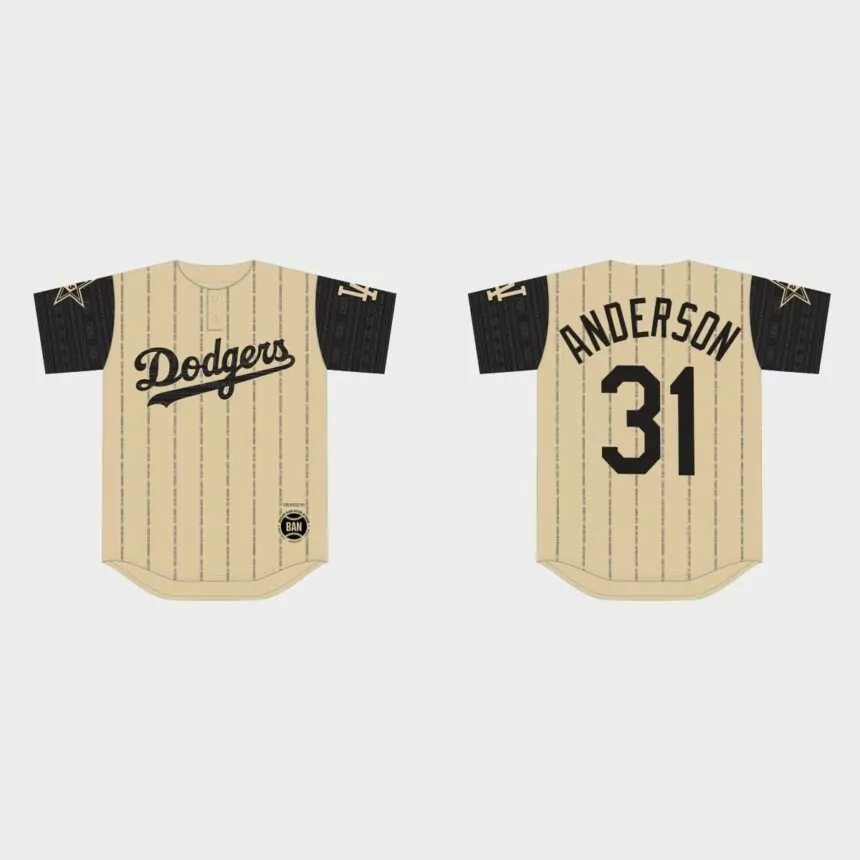 Tyler Anderson Los Angeles Dodgers 2022 Black Heritage Night Jersey – Gold