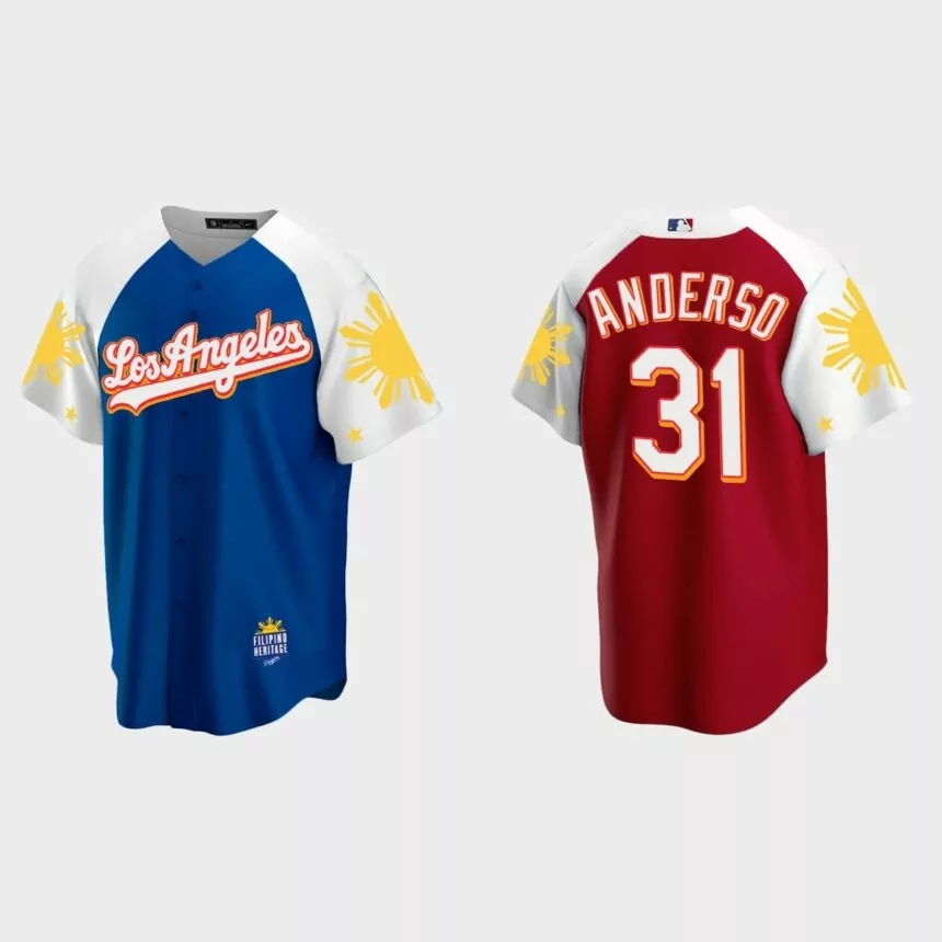 Tyler Anderson Los Angeles Dodgers 2022 Filipino Heritage Night Jersey – Royal Red
