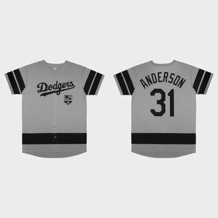 Tyler Anderson Los Angeles Dodgers 2022 LA Kings Night Replica Jersey – Gray