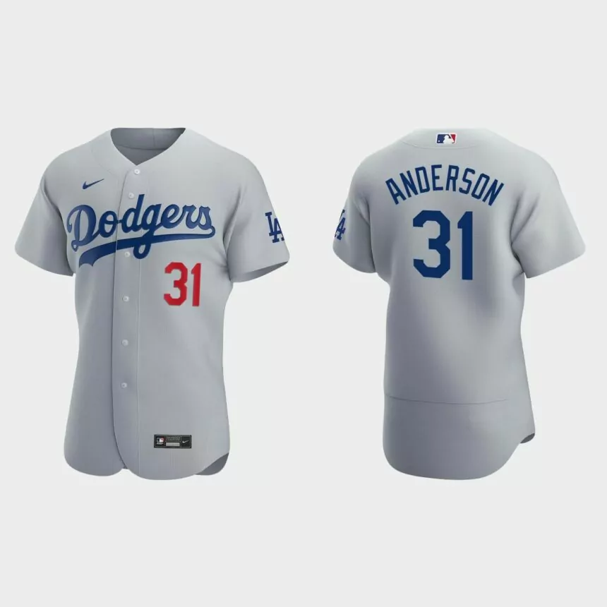 Tyler Anderson Los Angeles Dodgers Authentic Alternate Jersey – Gray