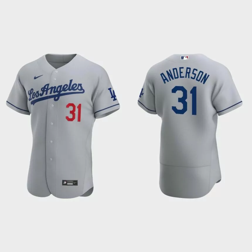 Tyler Anderson Los Angeles Dodgers Authentic Road Jersey – Gray
